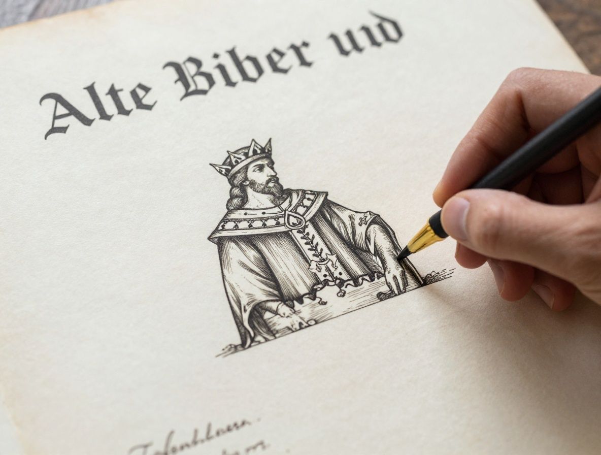 Alte Bücher und handgeschriebene Manuskripte auf einer Holzoberfläche, beleuchtet von einer Kerze, die mittelalterliches Wissen symbolisieren